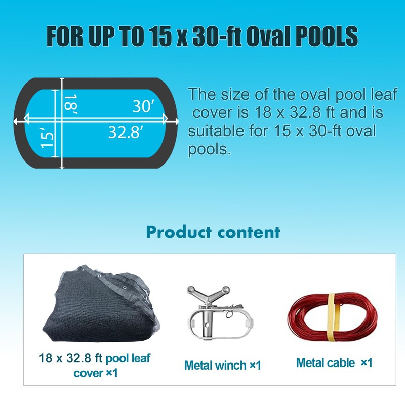 15 x 30 Foot Oval Above Ground Swimming Pool Leaf
