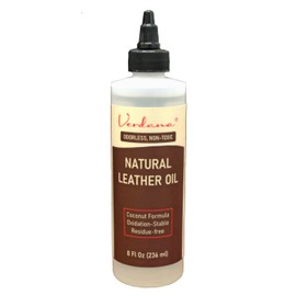 Verdana Leather Oil Conditioner – Natural, Odorless, Non-Toxic – Oxidation-Stable Coconut Formula – Ideal for Leather Couches, Shoes, Bags, Purses, Car Seats & Interior etc., – No Residue – 8 Fl Oz