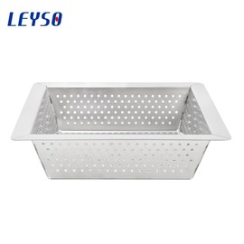 Leyso Stainless Steel Floor Sink Top Hang Basket Strainer Sink Drain Cover 10” x 10” x 2-1/2” for Kitchen, Restaurant, Bar, Buffet (2-1/2"H SS)