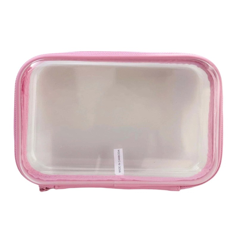 Red Stone Clear Travel Makeup Bag, Waterproof, Carry-On Airline, Compliant