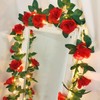 20LED 7.5ft Artificial Flower Rose Vine String Lights, Battery Powered