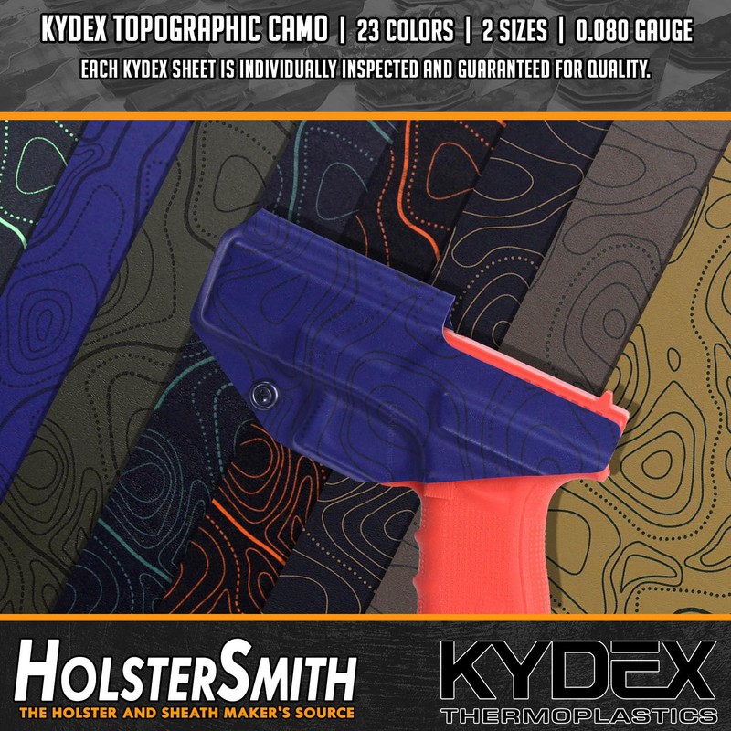 KYDEX Thermoform Sheet - (Topographic Camo) - (Desert Glass/Black -