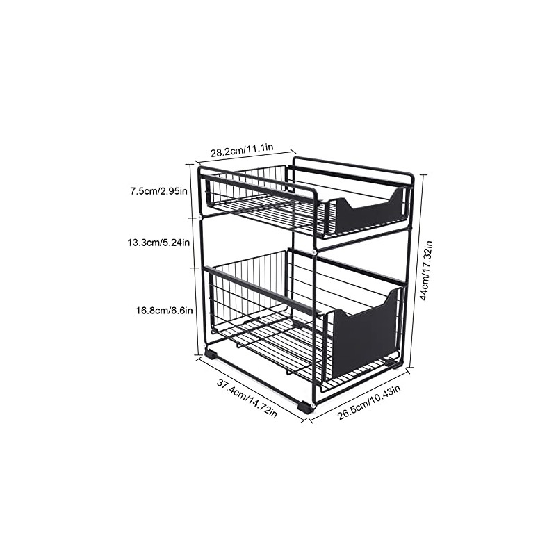 Under Sink Shelf, 2 Tier Spice Rack, Extendable, Sink Organiser,