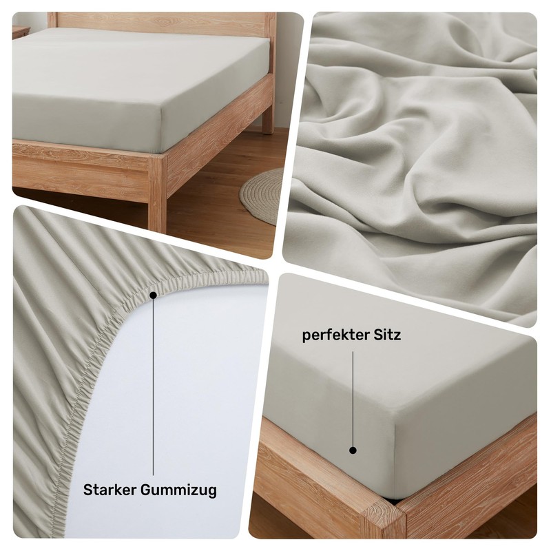 puredown Fitted Sheet 150 x 190 cm Microfibre Bed Sheet