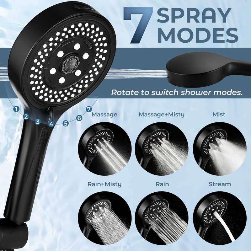 IUERASD Rain Shower Head with Handheld, High Pressure Dual Shower