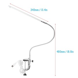 Clip on Lamp, USB Led Table Lamp for Nails, Led Desk Lamp for Nails Tech Manicure Desk Bedside Table Lamp, Professional Gooseneck 360° Swivel with Switch Led Clamp for Reading Tattoo Beauty Lamp