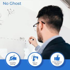 M&G White Board Wallpaper Dry Erase Board for Wall, 3.8 ft x 6 ft Whiteboard Peel and Stick Wallpaper, Dry Erase Contact Paper with 3 Markers and Wipe Out Cloth, No Ghosting