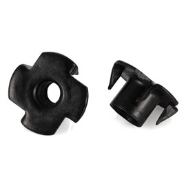 5/16"-18 Black T-Nuts Durable Anti-Corrosion Threaded Inserts Tee Nut Four Prongs Nut for Wood and Furniture, Zinc Plated Carbon Steel, 100 PCS