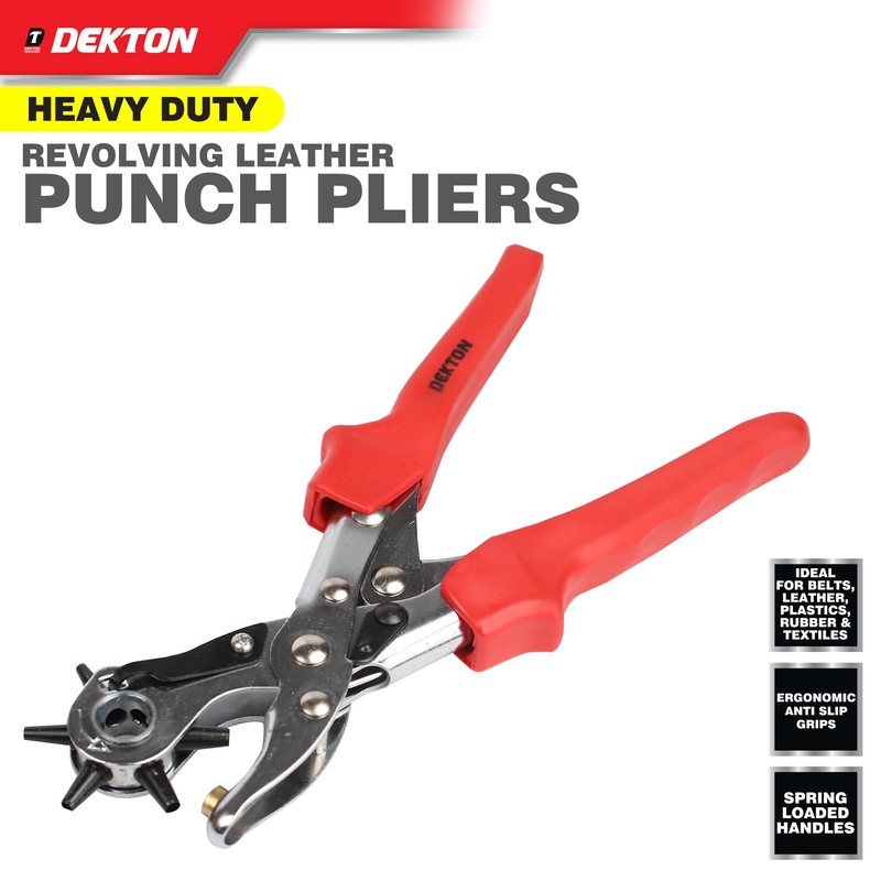 Dekton Heavy Duty Leather Punch Plier Pro-Premium Metal Construction With