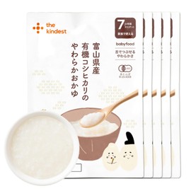 Kyindesto Baby Food, Baby Food, Medium 7 Months and Up, Organic Koshihikari Soft Rice from Toyama Prefecture, 3.5 oz (100 g) x 5 Packets, Made in Japan, Iron, Protein, Retreat, Store at Room Temperature