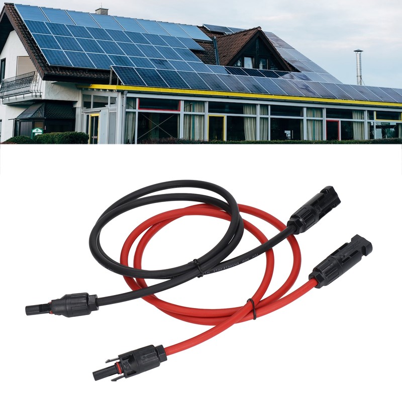 2Pcs Solar Panel Extension Cable 10AWG 6mm² Solar Extension Cable