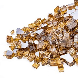 Bond Manufacturing 50695 LavaGlass Classic Cut Crushed FireGlass Dispersion Reflective Glass Drops for Natural or Propane Fire Pit, Amber Sunset