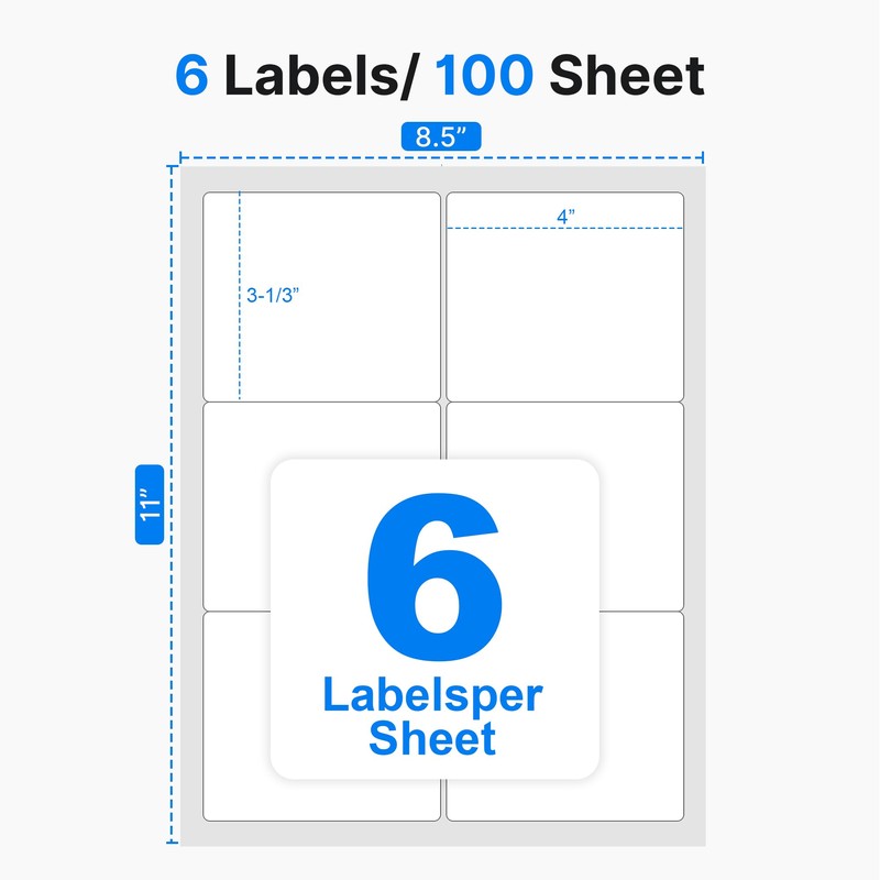 ETIKEZ 3-1/3x4 Shipping Address Labels, Shipping Labels for Laser &