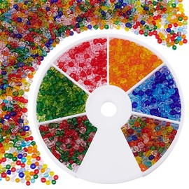 PH PandaHall 1000pcs 3mm Glasperlen 30g 6 Farben Freundschaftsarmband Perlen 8/0 bunte Pastell-Perlen Pony Taille Perlen für Armband Halskette Schmuckherstellung Frühling Sommer Perlen Weben