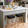 EVOLLER Waterproof Bar Stool Covers Rectangle 2 Pack Black Jacquard