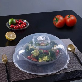 FixtureDisplays 11.4 Inch Microwave Splatter Cover Clear for Food with Adjustable Steam Vents