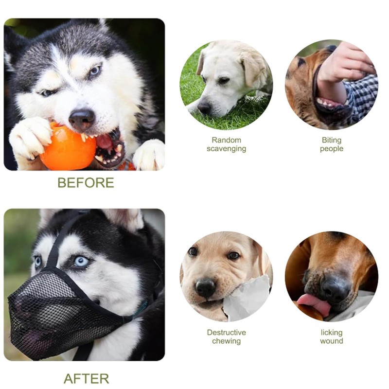 Wjelet 1 x Muzzle for Large Dogs, Prevent Eating, Chewing