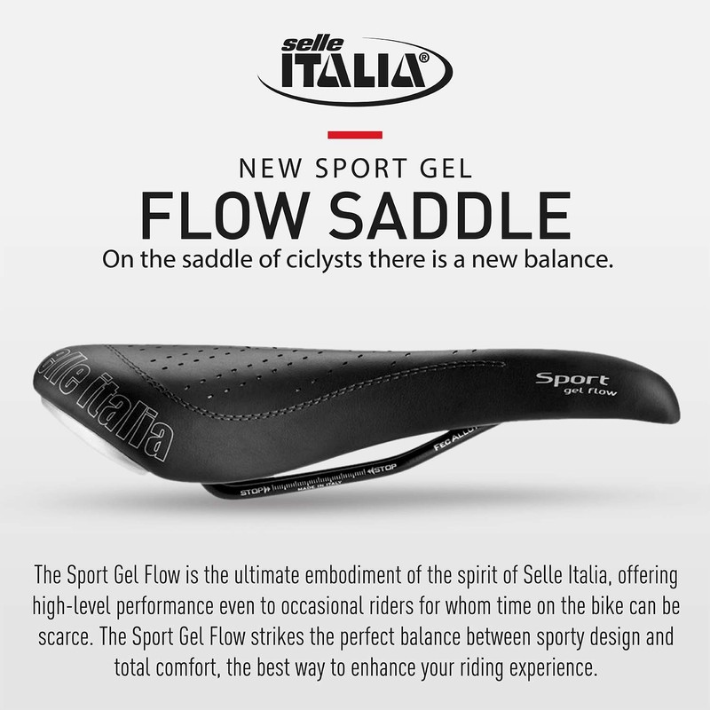 Selle Italia Sport Gel Flow Fec-Alloy Saddles - Black, Size