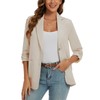 MINTLIMIT Womens Casual Cotton Linen 3/4 Ruched Sleeve Notched Lapel