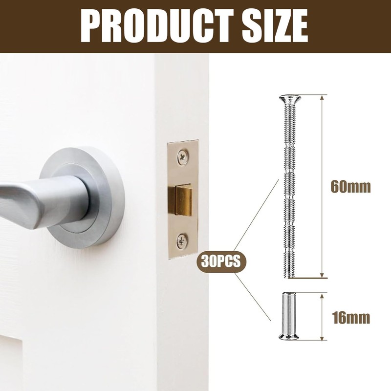 30-Set M3 Nickel-Plated Door Handle Screws – Ultimate Fixing Solution