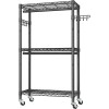 Heavy Duty Wardrobe Rack Storage Shelves Adjustable Rolling Closet Organizer