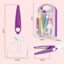 7Pcs/Set Craft Scissors 3 in 1 Corner Rounder Paper Punch Decorative Paper Edge Scissors with Storage Box Set 5 Kinds Zig Zag Edges Scissors for DIY Projects Paper Card,Photo, Card and Scrapbooking