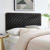 Pemberly Row Weave Vegan Leather Full Headboard in Walnut Black