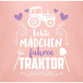 Shirtracer - Baby Body Boy - Excavator etc. - Real Girls Driving Tractor - White, 1 baby pink