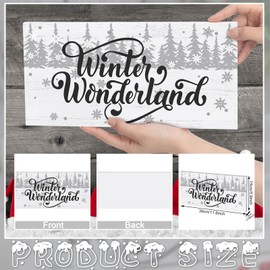 Yousoontic Winter Wonderland Wood Box Sign Plaque White Farmhouse Winter Wooden Christmas Decor Christmas Table Decor 12 x 6 Inch Rustic Christmas Tree Block Sign for Holiday Table Home House Kitchen