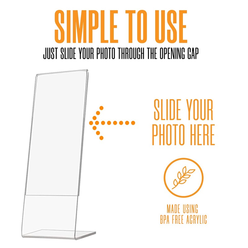 25 Slanted Photo Booth Frames with Inserts for 2x6 Photo