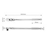 PWT SRH38FLSH12 Ratchet Handle, Socket Wrench, Oscillating Long, 0.37 inch