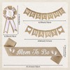 Yinder Neutral Burlap Mom to Be Sash Dad to Be
