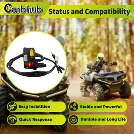 Carbhub 35200-HC4-004 Handlebar Light Run Start Switch for Honda FourTrax 300 TRX300 TRX300FW Replace for 35200-HC4-004 35200-HC5-000 35200-HC5-010 Left Handlebar Switch Start Light Switch