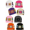 ScarvesMe Women Winter Soft Multicolor Geometric Pattern Crochet Beanie Hat