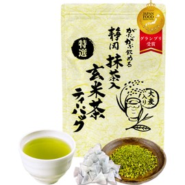 Arawataen Special Selection Gulpable Shizuoka Matcha-infused Brown Rice Tea Bags with Barley 0.1 oz (3 g) x 70 pieces Made with First Harvest Tea Premium Tea Bags