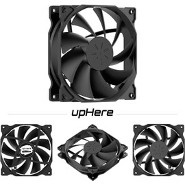 upHere 120mm PWM 4-Pin Case Fan - Ultra Quiet High Performance with Low Noise & High Airflow - Ideal for PC Cases & Computer Cooling - Pack of 3 - Color: Black - Model: 12BK4-3