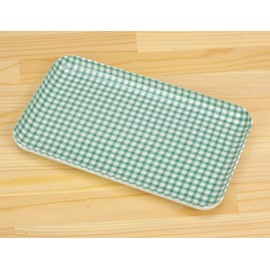 TATSU-CRAFT CN Caster Tray, SS 8.5 inches (21.5 cm), Check, Green, Non-slip, Non-slip, Tray, Stylish, Cute, Non-slip Plastic Tray, Kitchen, Miscellaneous Goods, Placemat, Cafe, Made in Japan
