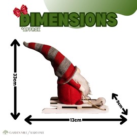 Marco Paul Novelty Christmas Gonk Santa Claus- Free-Standing Mr. Yule Sleigh Santa Gonk - Heartwarming Xmas Gifts for Festive Indoor Table Decoration (33cm)
