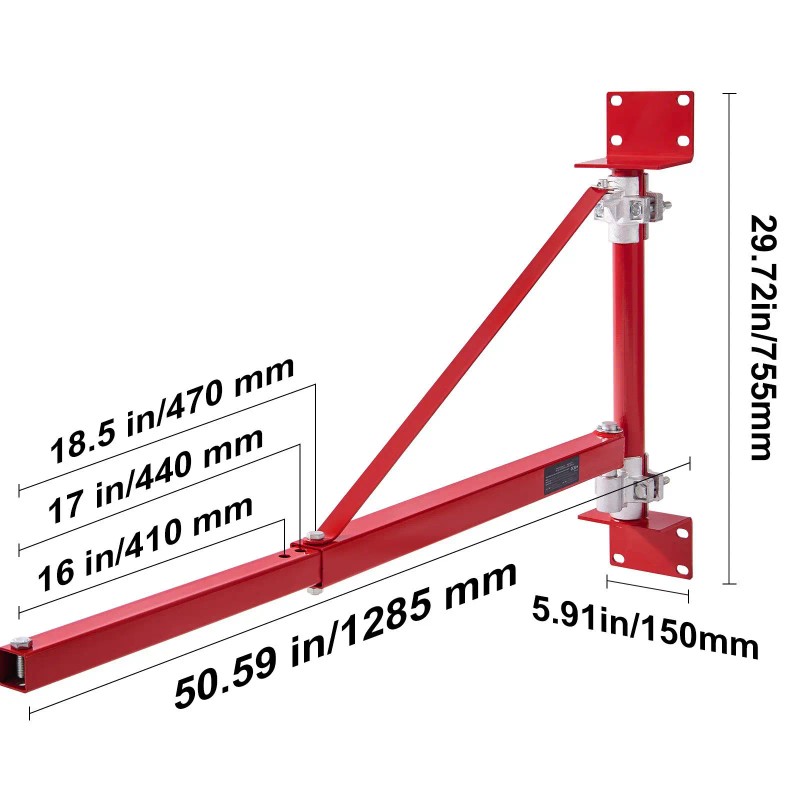 Steel Electric Hoist Support Arm 660 Lbs Max Load Capacity