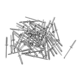 Motoforti Dome Head Large Flange Blind Rivets 4mm Grip Diameter 16mm Grip Length 7.8mm Flange Diameter Stainless Steel Silver Tone 50 Pcs