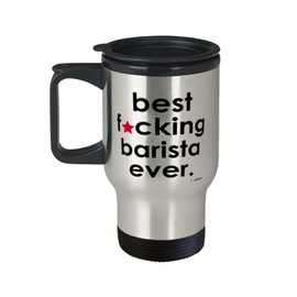 ODTGIFTS Funny Barista Travel Mug B3st F-cking Barista Ever 14oz Stainless Steel