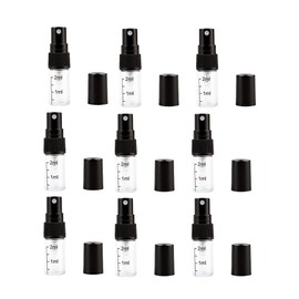 ccHuDE 20 Pcs 2ml Mini Glass Spray Bottles Transparent Perfume Sample Bottles Portable Fragrance Atomizer with Scale for Travel Purse Black