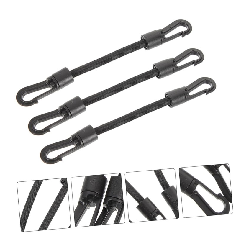 COHEALI 4pcs Portable Elastic Hook Straps Multi Function Buckle Ropes