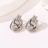 GAOKOXI Gold/Silver Statement Geometric Earrings for Women Chunky Gold Knot