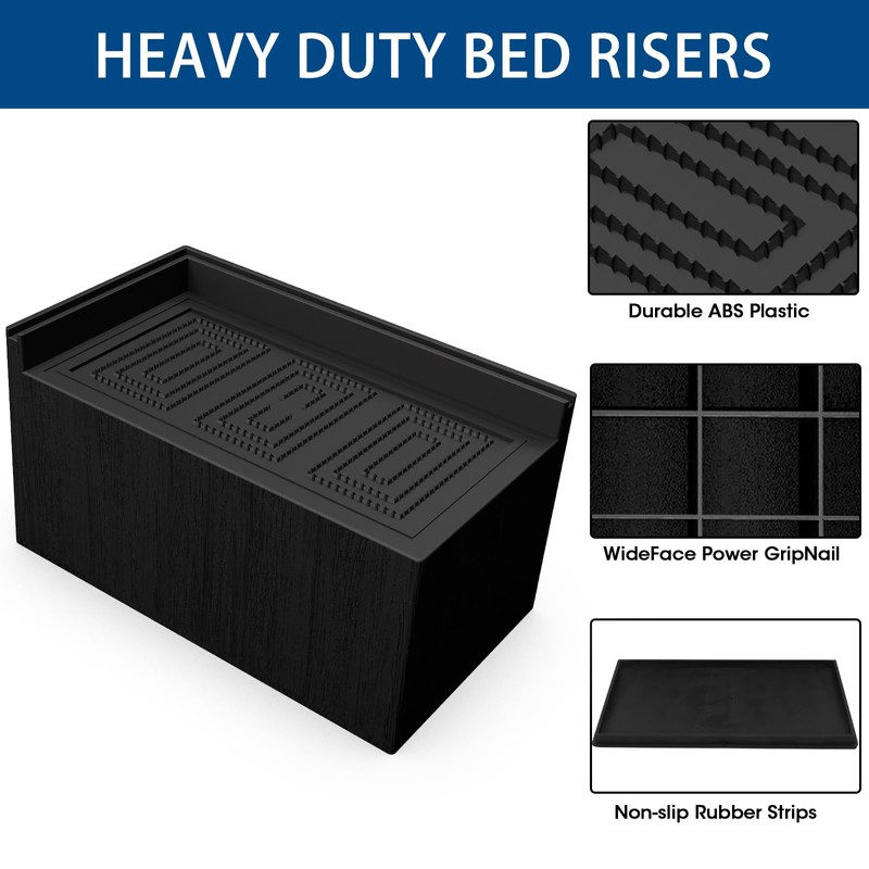 MYMULIKE Bed Risers 3 inch, 11000lbs Heavy Duty Oversized Rectangle