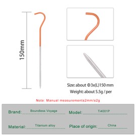 iBasingo 15cm Titanium Tent Pegs Camping Tent Stakes Ultralight Tent Nails Ground Pins Tent Hardware Outdoor Portable Elbow Metal Tent Hooks 8 pcs/lot Ti4001P