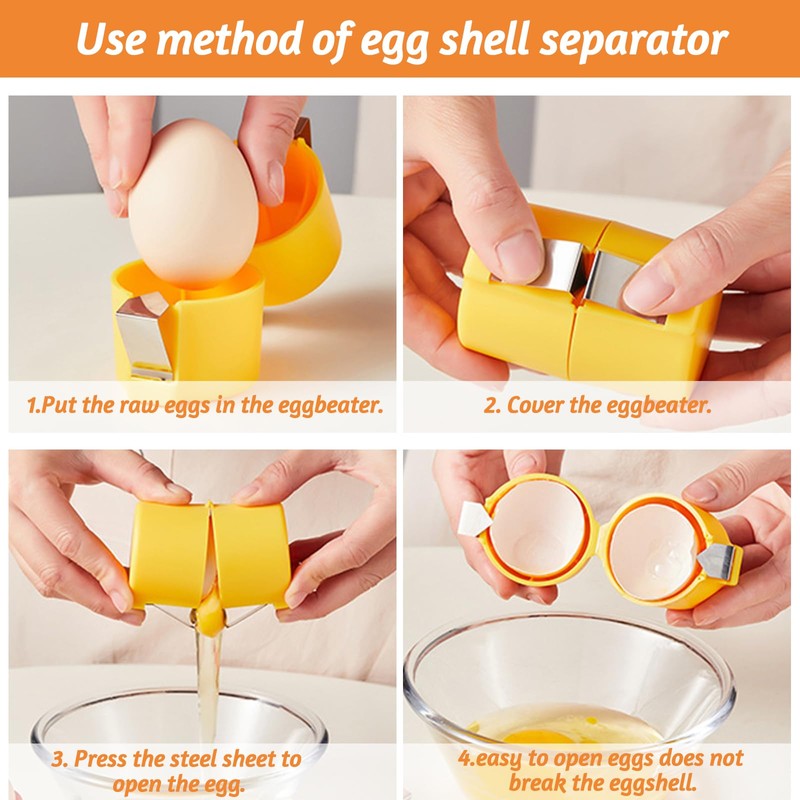 Egg Cracker Tool,3pcs Egg Shell Opener,Egg Separator for Raw Eggs,Handheld