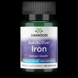 Swanson Sunactive Non-Irritating Iron 15 mg 90 Capsules