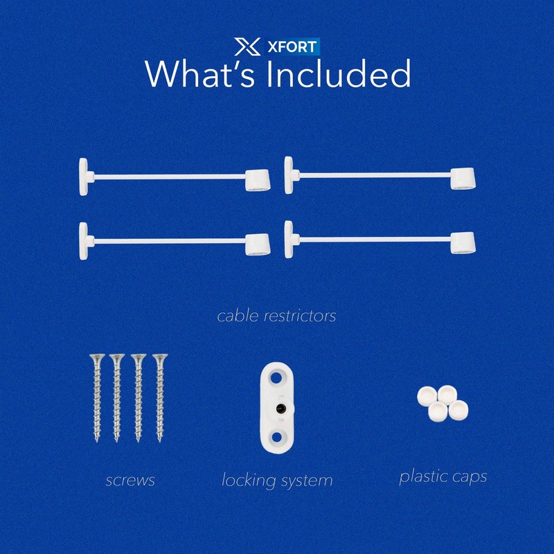 XFORT 4 Pack Viper Thumbturn Locking Cable Window Restrictor in