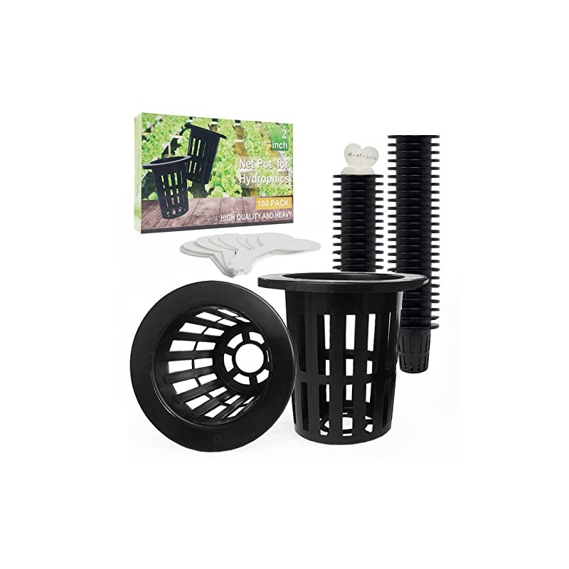 100 Pack 2" Heavy Duty Net Pots for Hydroponics &